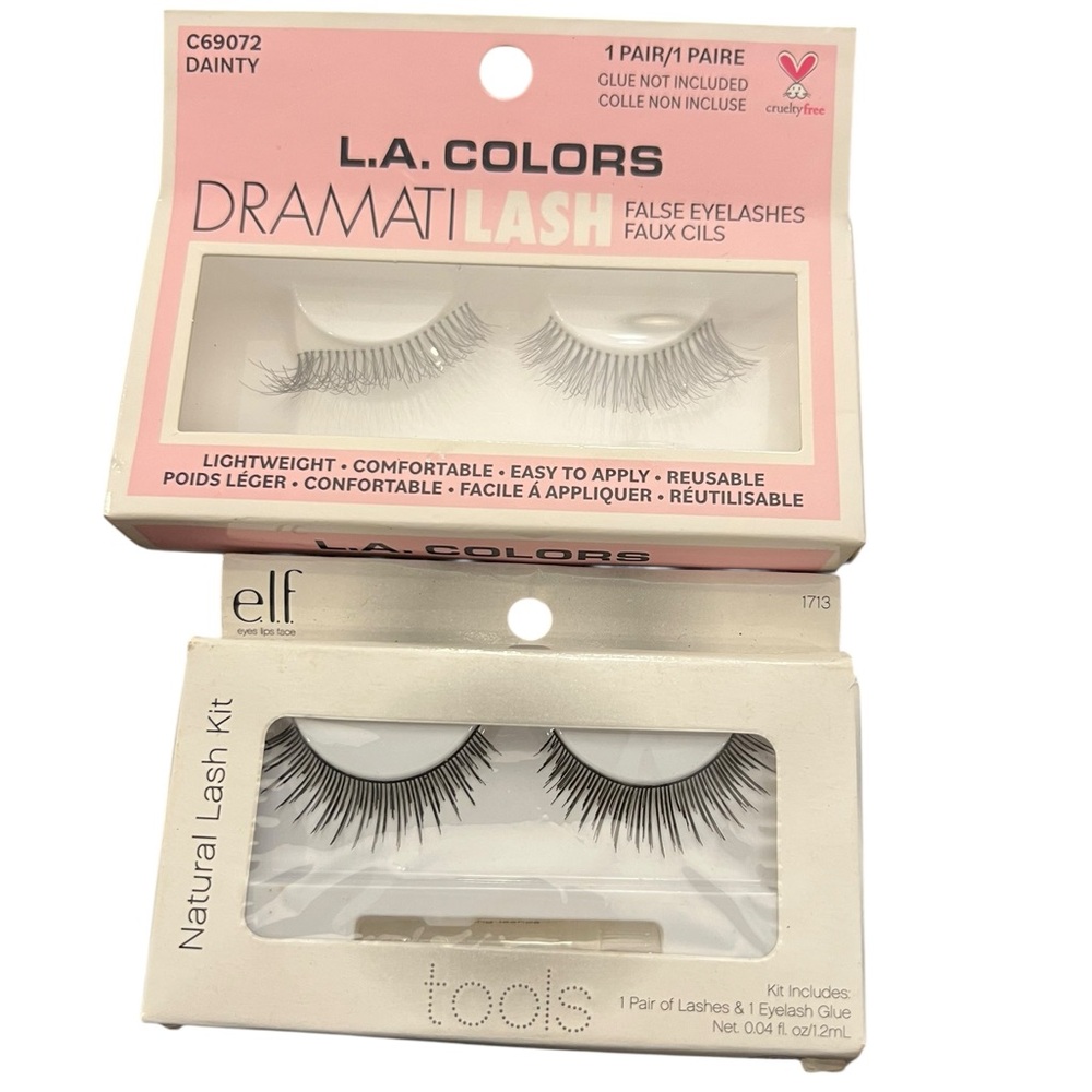 NEW E.L.F. Natural Lash Kit + L.A. Colors DramatiLash DAINTY False Eyelashes